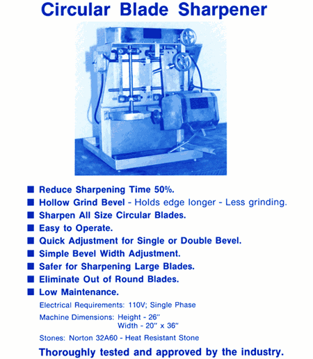 Circular Blade Sharpener by Lewis Machine Company